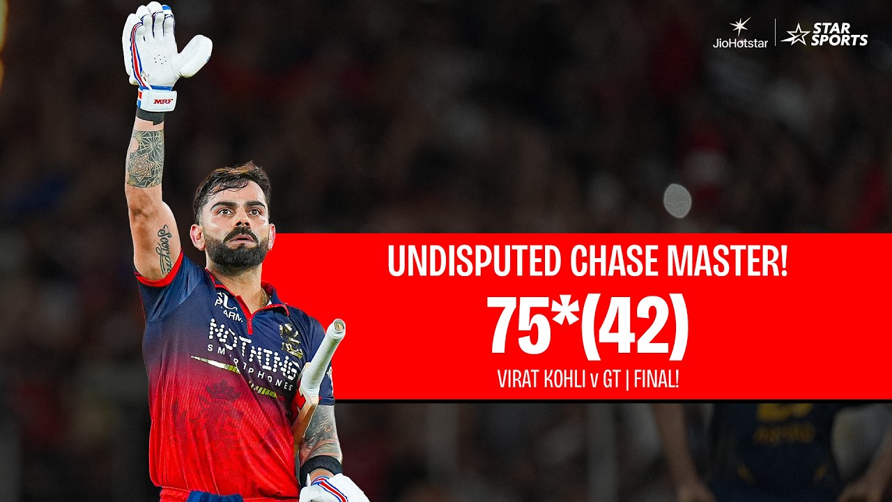 Virat Kohli's chase special 75*(42) helps #RCB defend their #TATAIPL title in Final vs #GT! 👑🏆