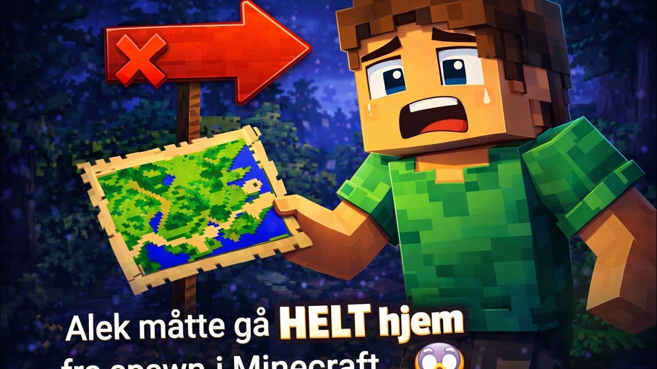 Alek måtte gå HELT hjem fra spawn i Minecraft #3