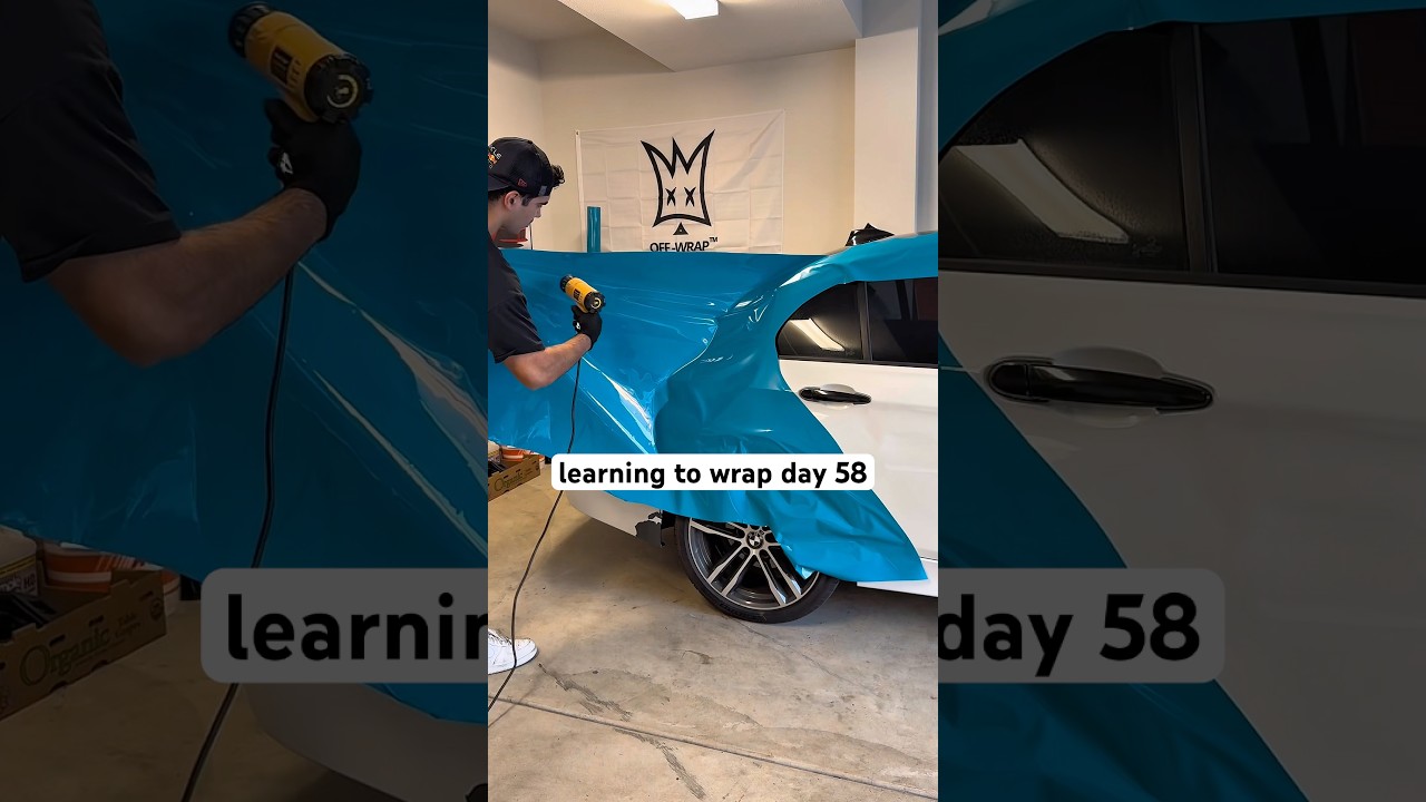 Rear Quarter Panel Wrap BMW F30 Miami Blue! #bmw #bmwcars #wrapping #carshorts