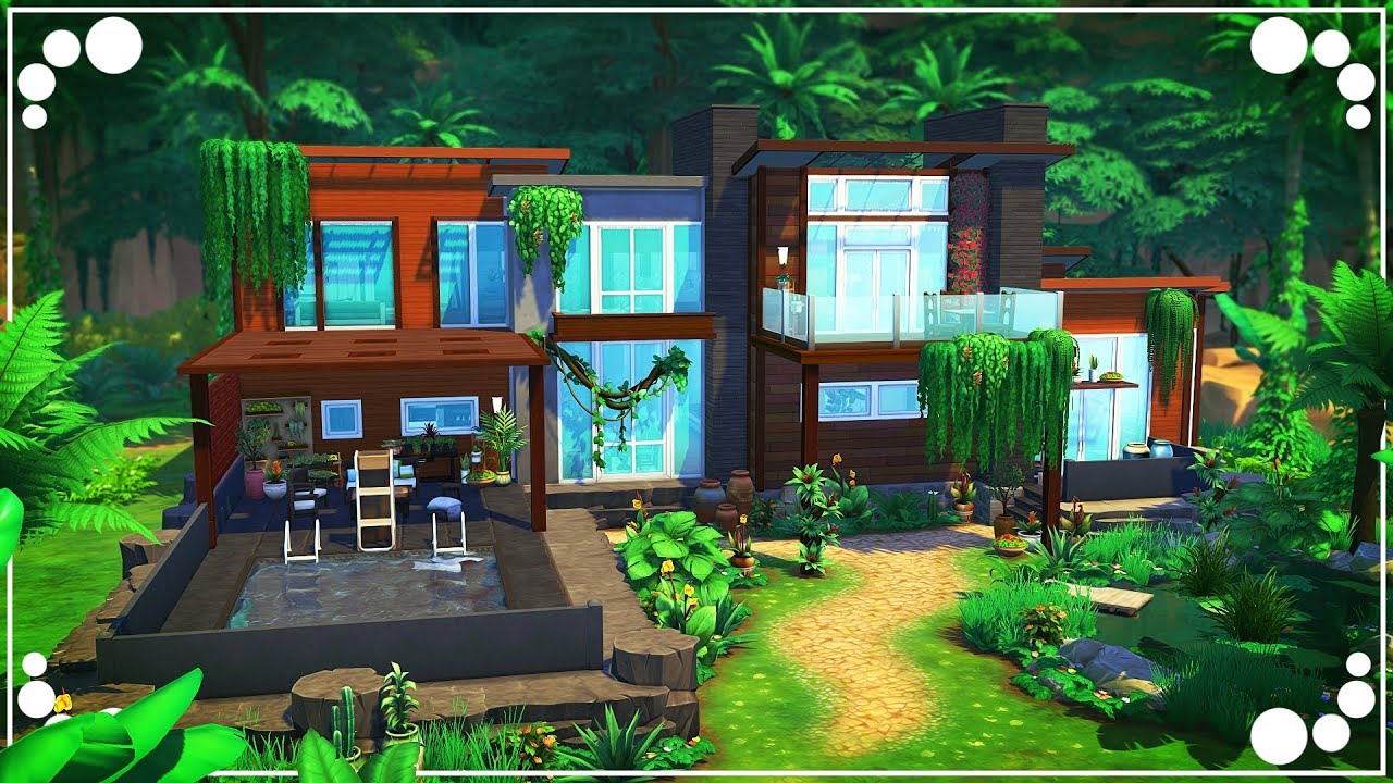 MODERN JUNGLE HOUSE 🎍 | The Sims 4 | Speed Build