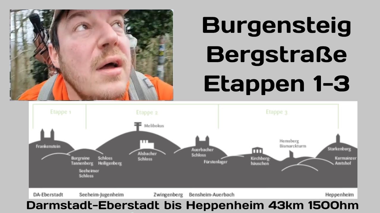 Burgensteig Bergstraße, Etappe 1-3