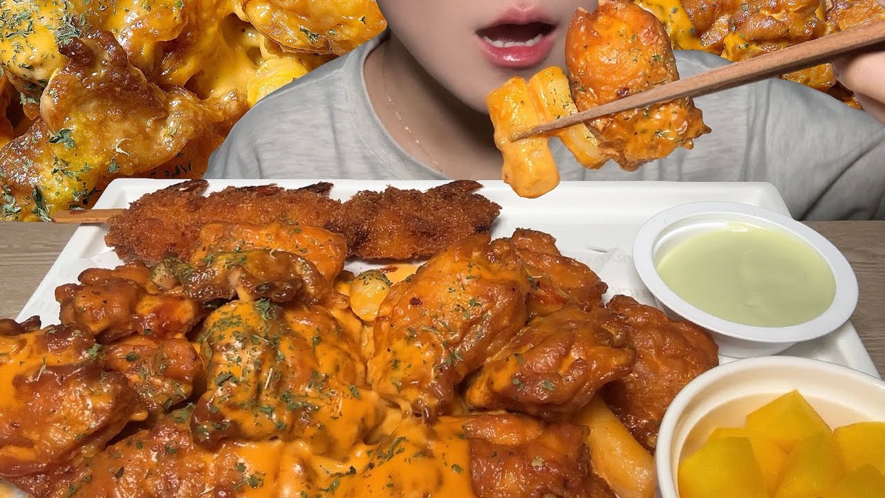 푸라닭🥘 투움바치킨 먹방! Spicy cream chicken mukbang