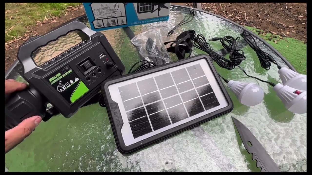 Unboxing sistema de iluminación solar portátil