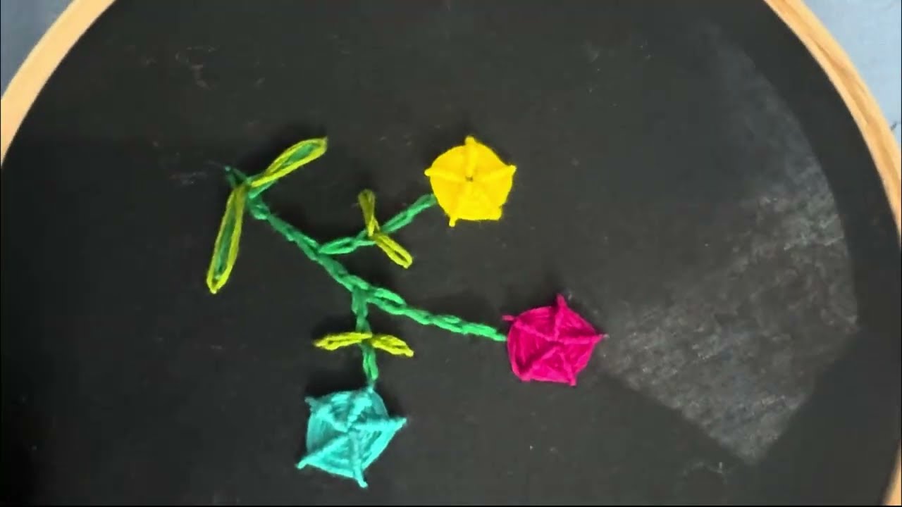 spider stitch | hand embroidery design | easy spider stitch flower design #embroidery #stitch #art