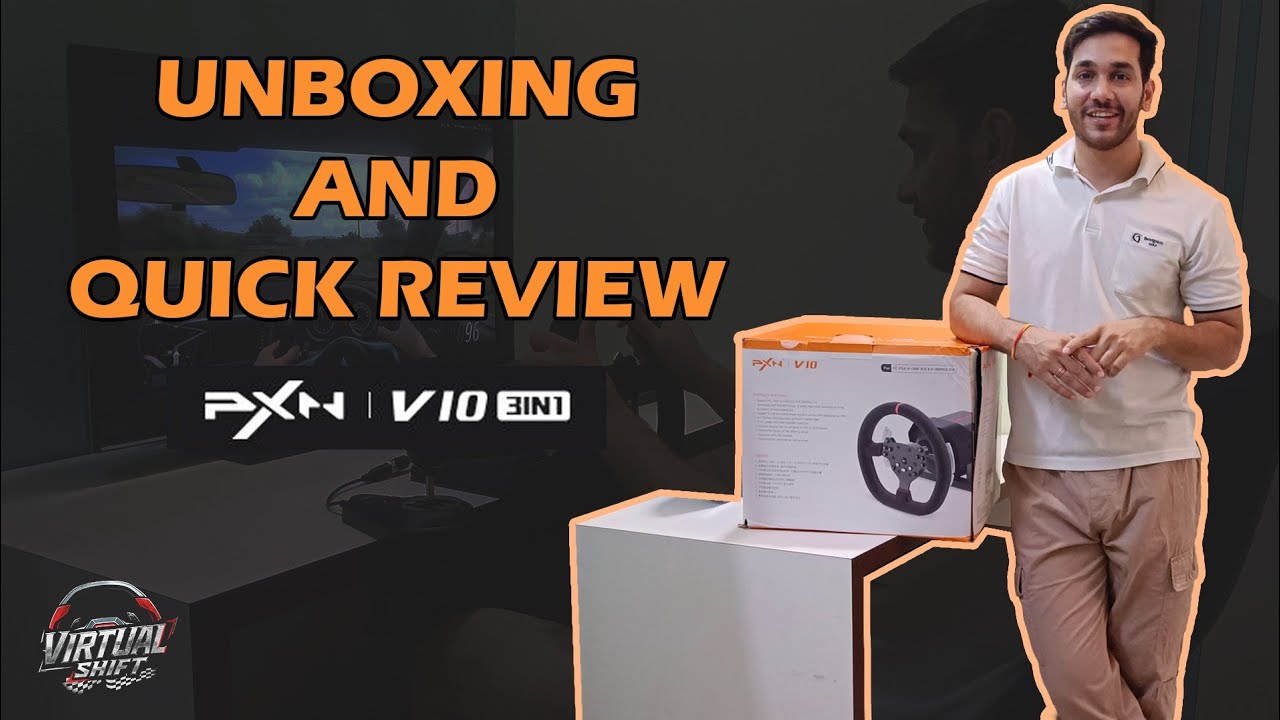 Unboxing of PXN V10 steering wheel | true force feedback steering wheel | gaming steering wheel