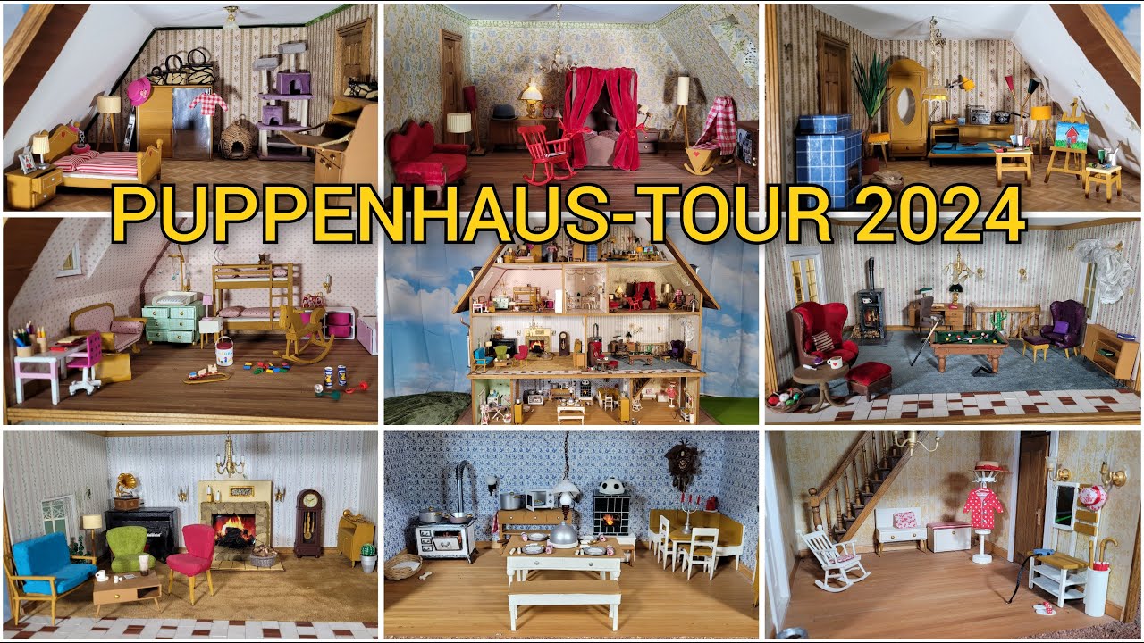 Puppenhaus-Tour 2024 mit selbst gebastelten Miniaturen / Doll's house tour with self-made miniatures