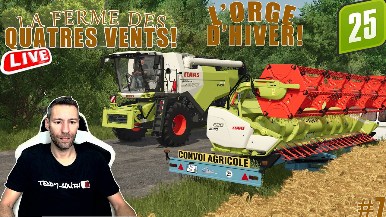 FS25#✔️[MAP LA PICHONIERRE]#7 LA FERME DES QUATRES VENTS😉LA MOISSON ET LA L'ORGE D'HIVER....!