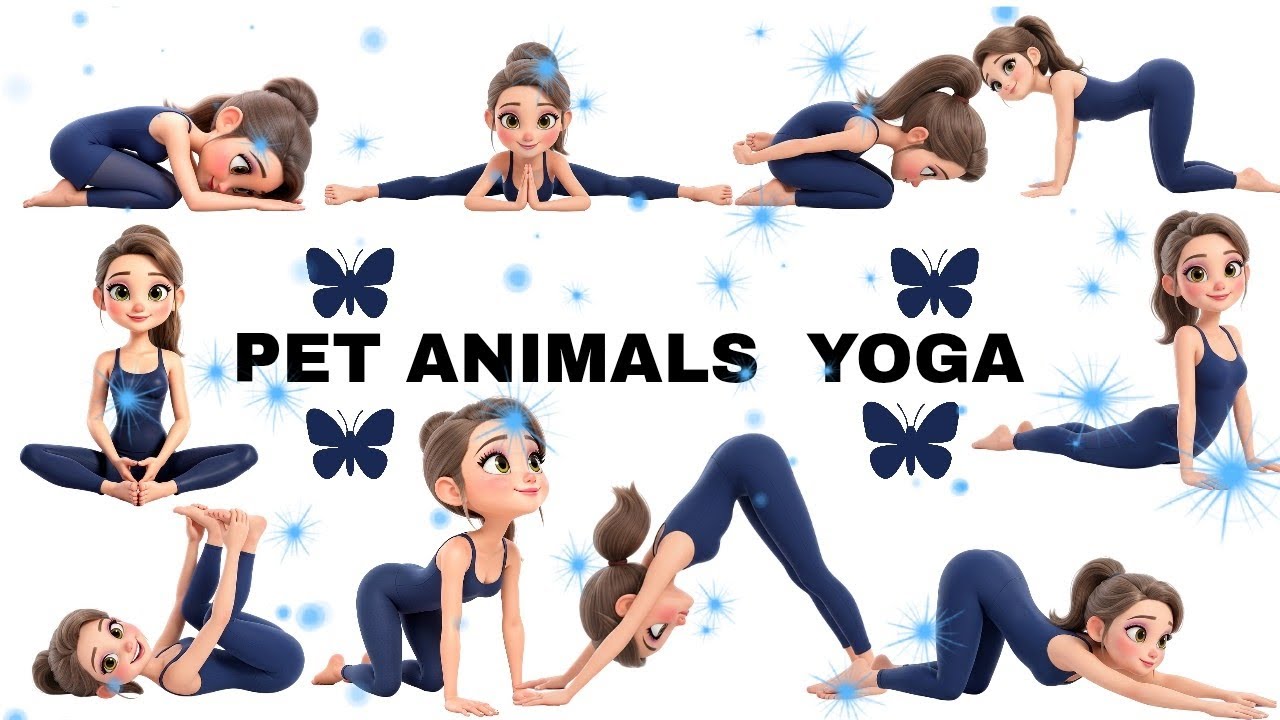 Pet Animals Yoga 🐶🐱 | yoga for kids | yoga for beginners | yoga | yoga music 