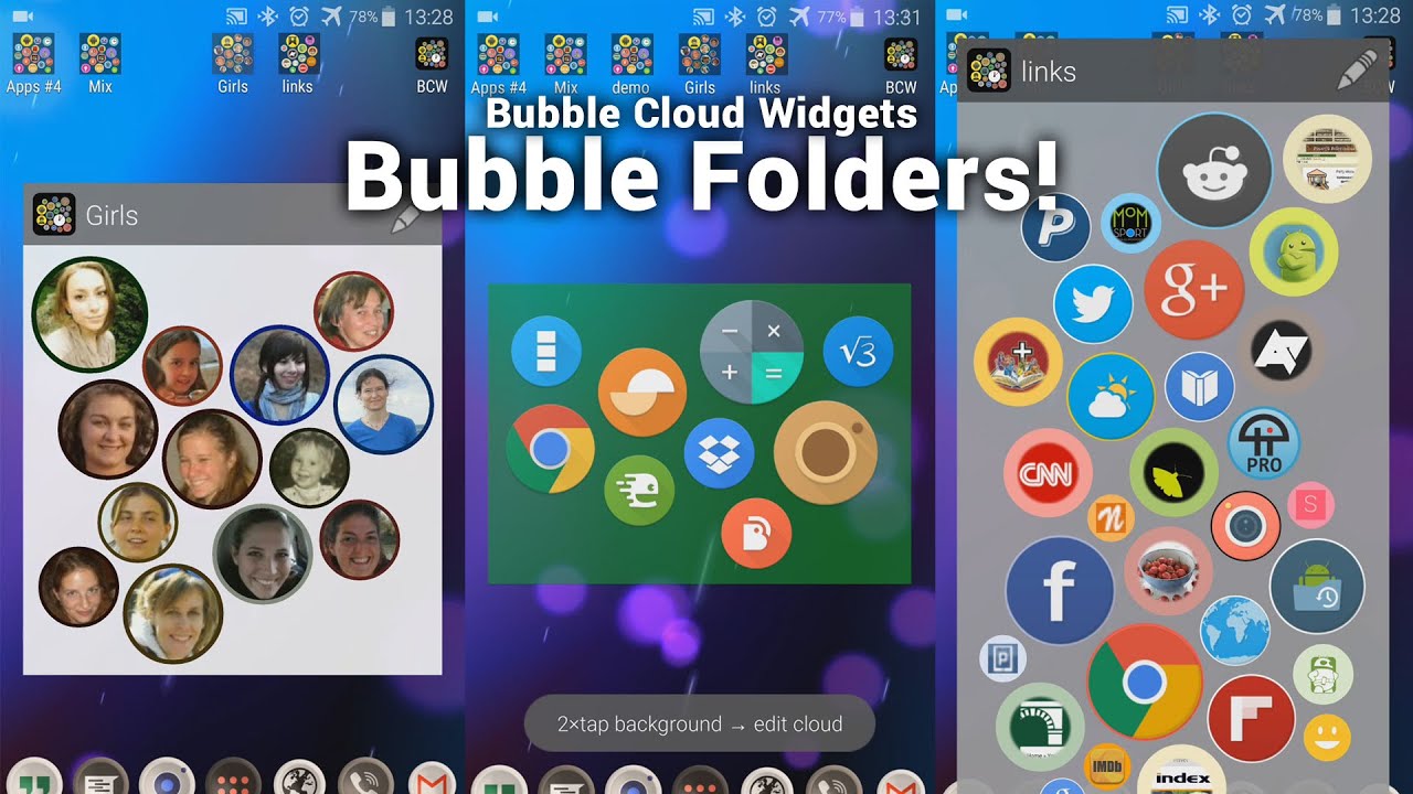 [v5.67] Bubble Cloud Folders (add home screen shortcuts to pop-up widgets)