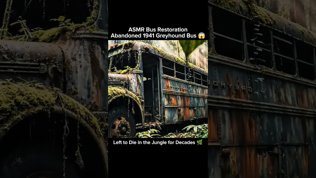 ASMR Bus Restoration | Abandoned 1941 Greyhound Bus 😱 #restoration #greyhound #bus #asmr #abandoned