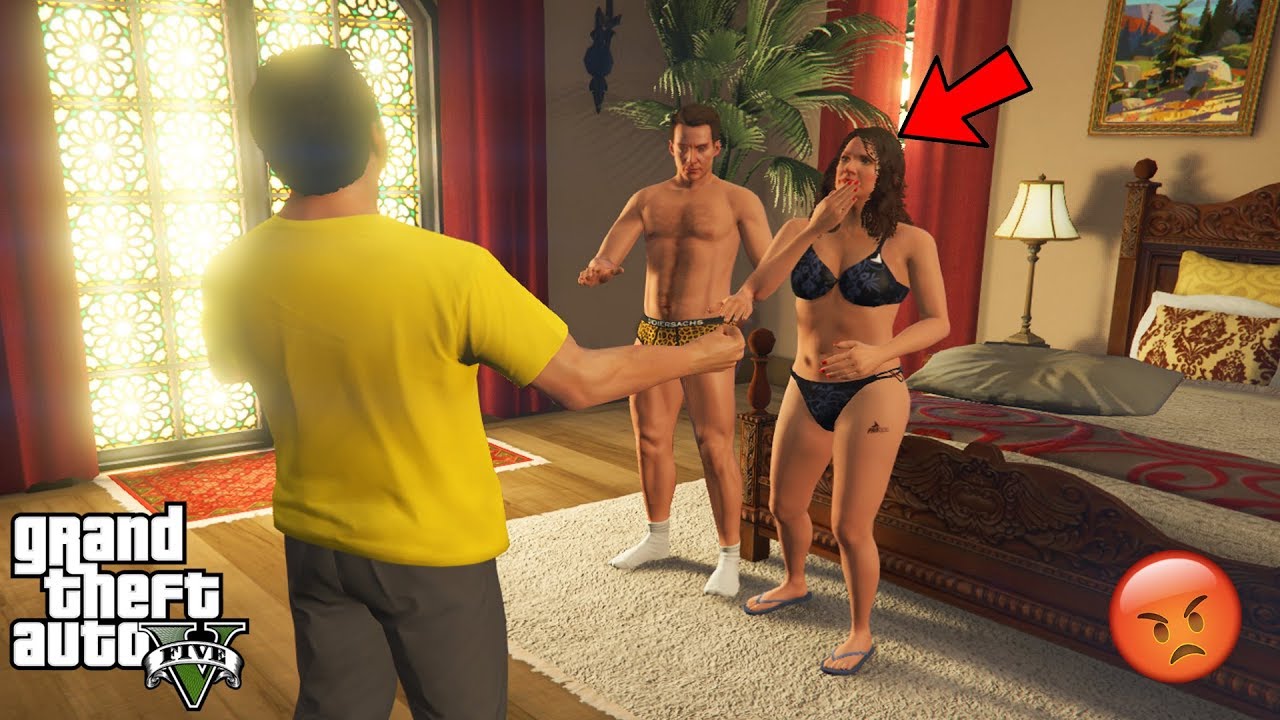 GTA 5 - Michael CAUGHT AMANDA With The Tennis Coach (secret)