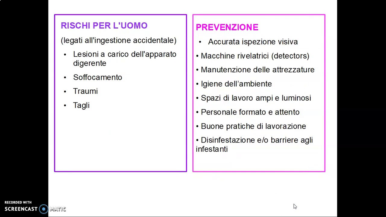 Contaminazione fisica degli alimenti