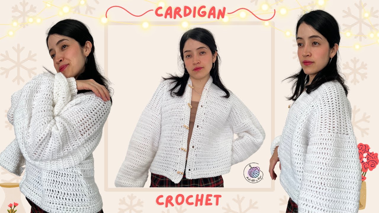 CARDIGAN TEJIDO A CROCHET / CARDIGAN NIEVE