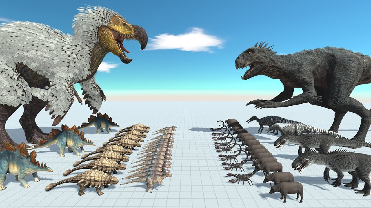 Dinosaur Battle Dodorex VS Scorpius Rex in Animal Revolt Battle Simulator ARBS