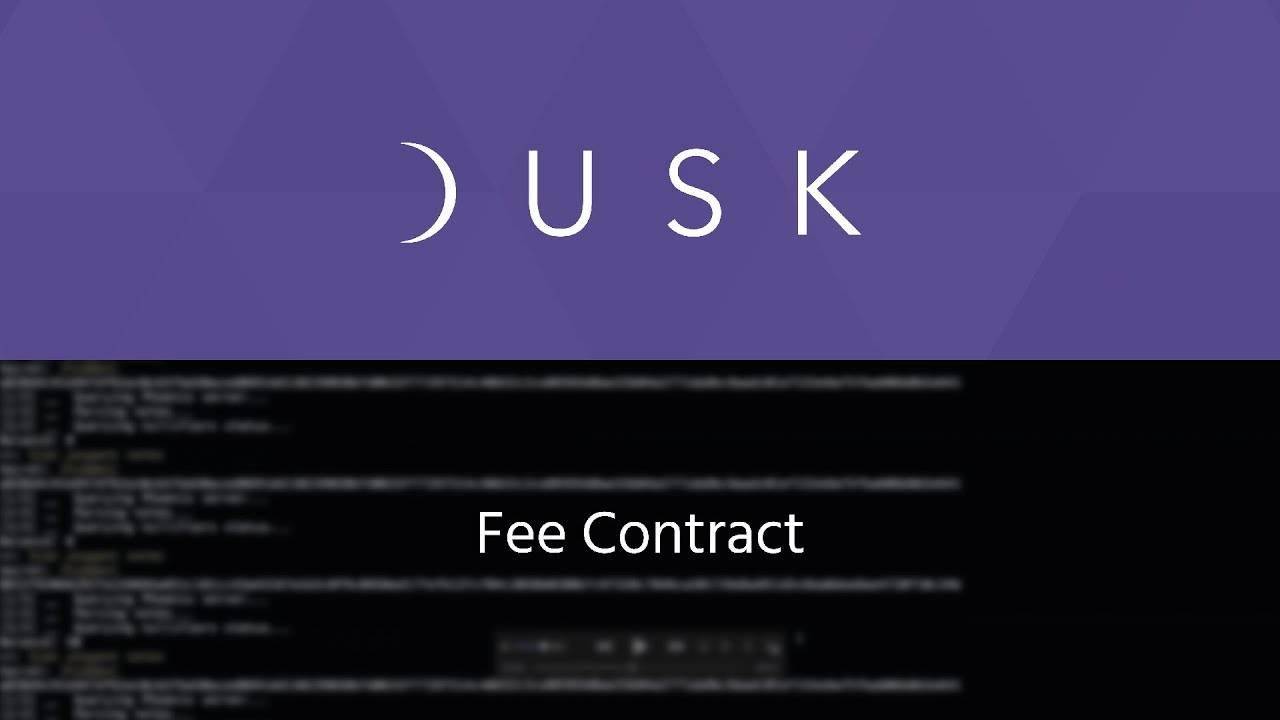 Tech Demo: Genesis Contracts - Dusk Fee Contract by Jules de Smit