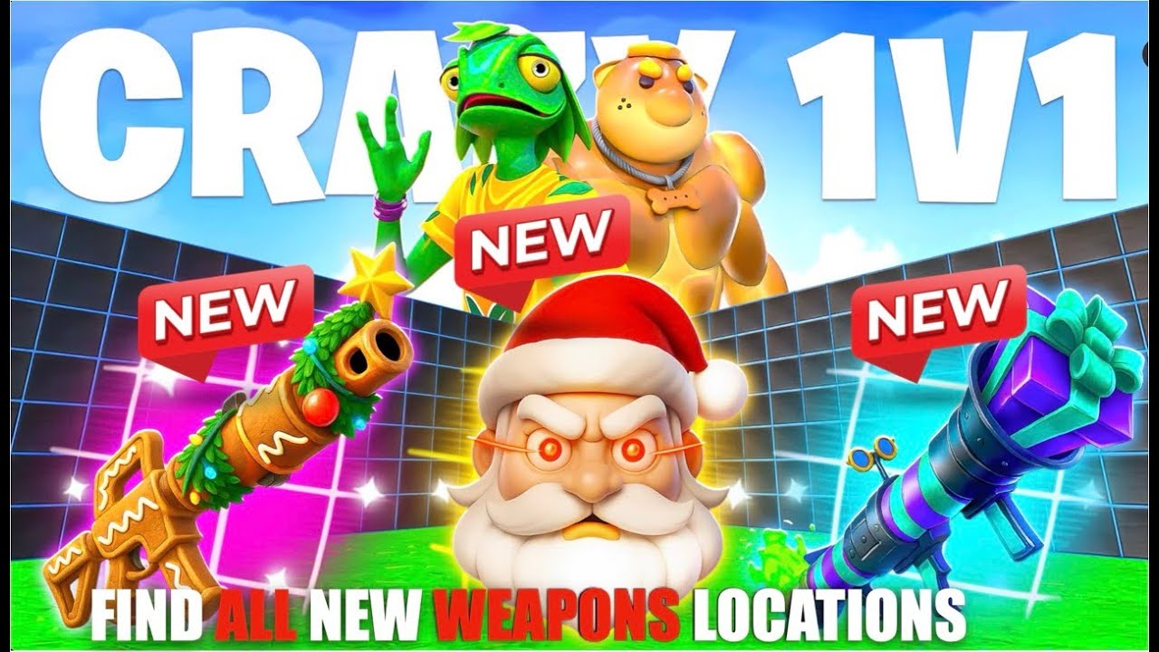 NEW WEAPONS CRAZY 1V1 FFA ALL GUNS & RIDES MAP FORTNITE CREATIVE (PART 41)