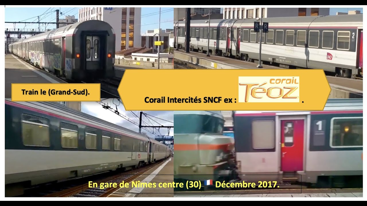 Corail Intercités SNCF (grand sud) à Nîmes (30) 🇫🇷 décembre 2017.