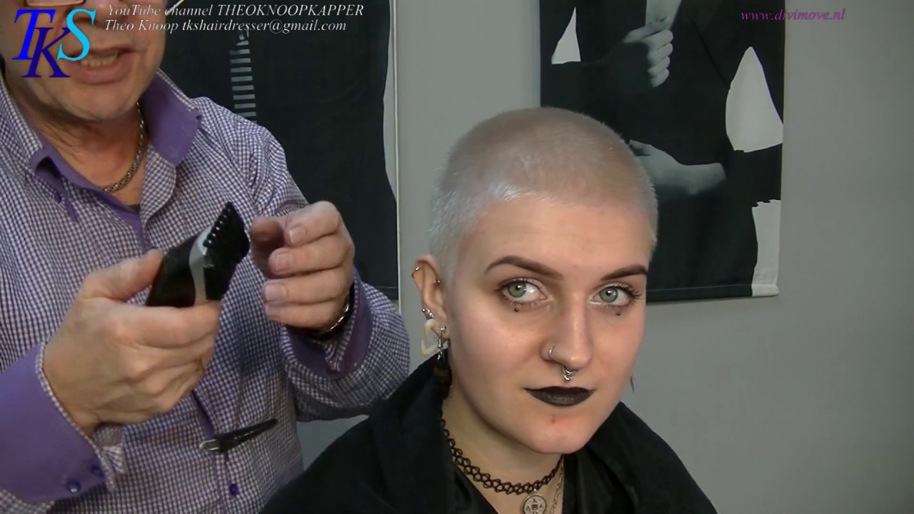 ULTRA-SHORT, FEMININE CLIPPER CUT in PLATINUM COLOR* Marleijn byTKS