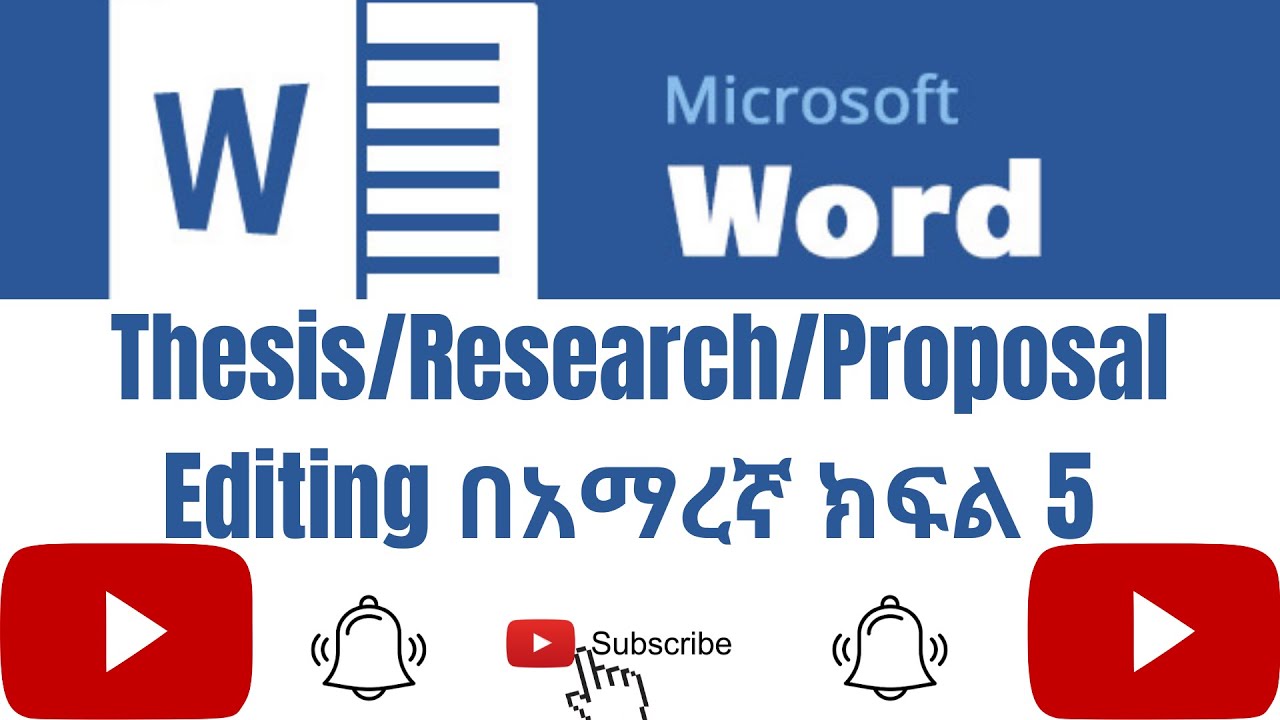 Thesis/Research/Proposal Editing In Amharic part five (reference citation ) MS Word