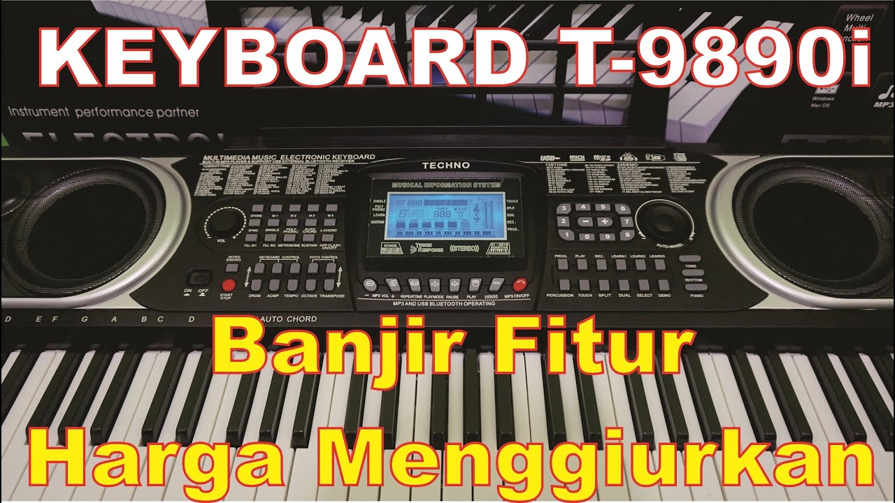 review keyboard techno T9890i T9890 T-9890 fitur wow harga terjangkau