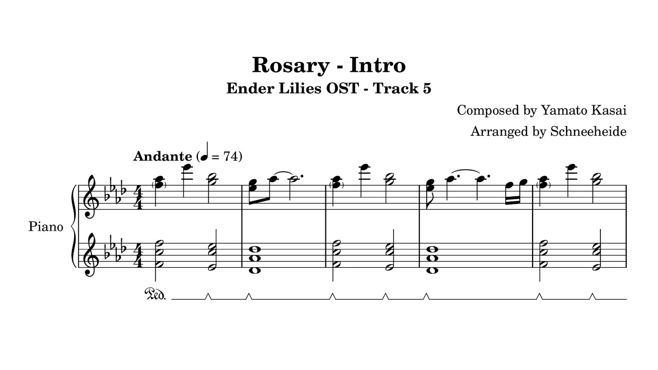 【Ender Lilies】Rosary - Intro (Piano Sheet Music)