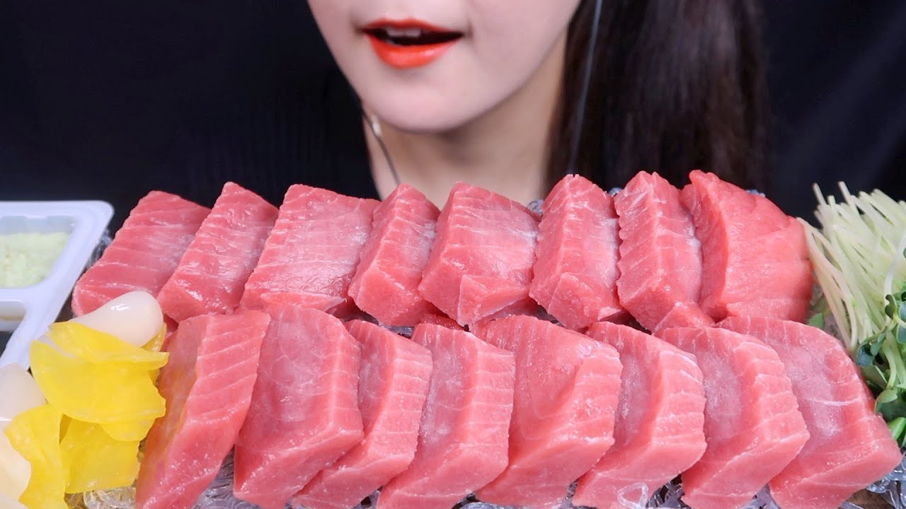 ASMR 참치회먹방, Raw Tuna EATING SOUND