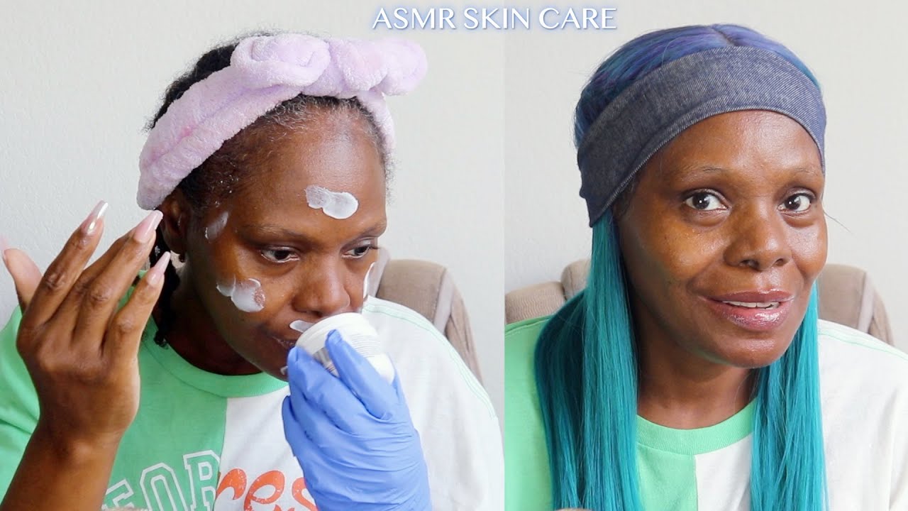 SKIN CARE ROUTINE UPDATED ASMR CHEWING GUM SOUNDS