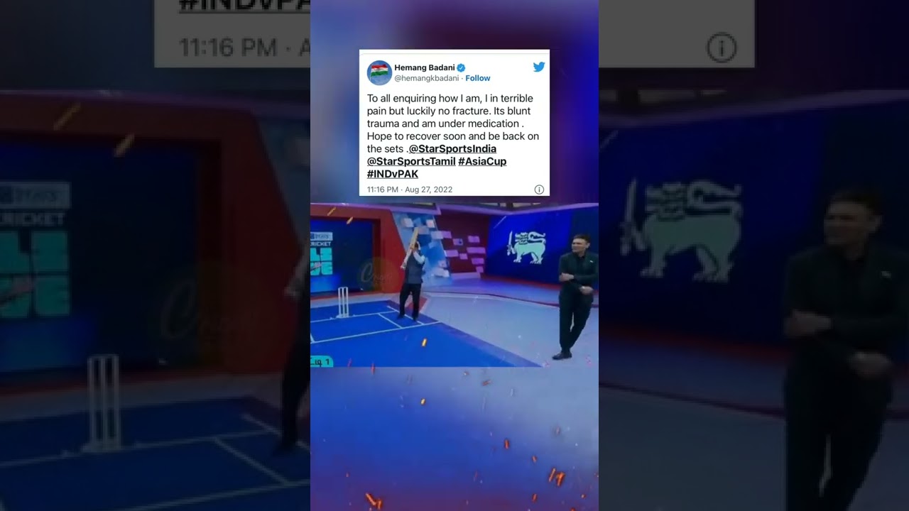 Viral: K Srikanth accidentally injures Hemang Badani on Star Sports set during Asia Cup coverage