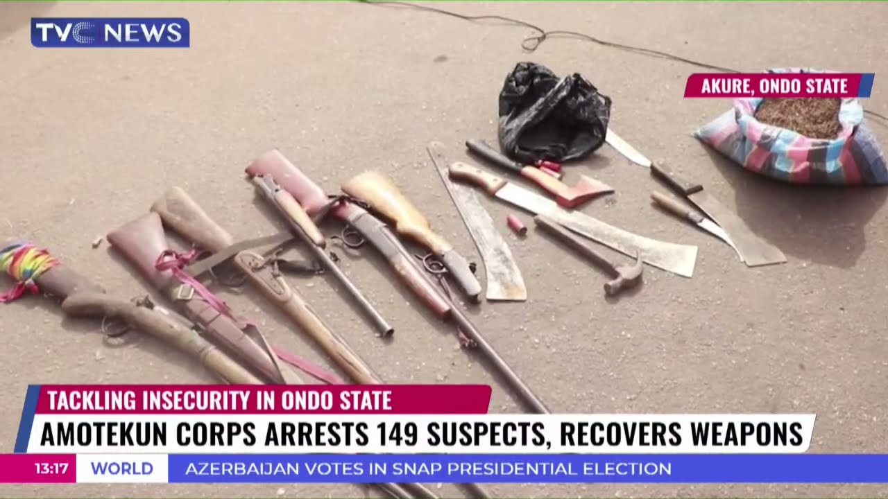 Amotekun Arrests 149 Suspects Found In Ondo State Forests, Recovers Weapons