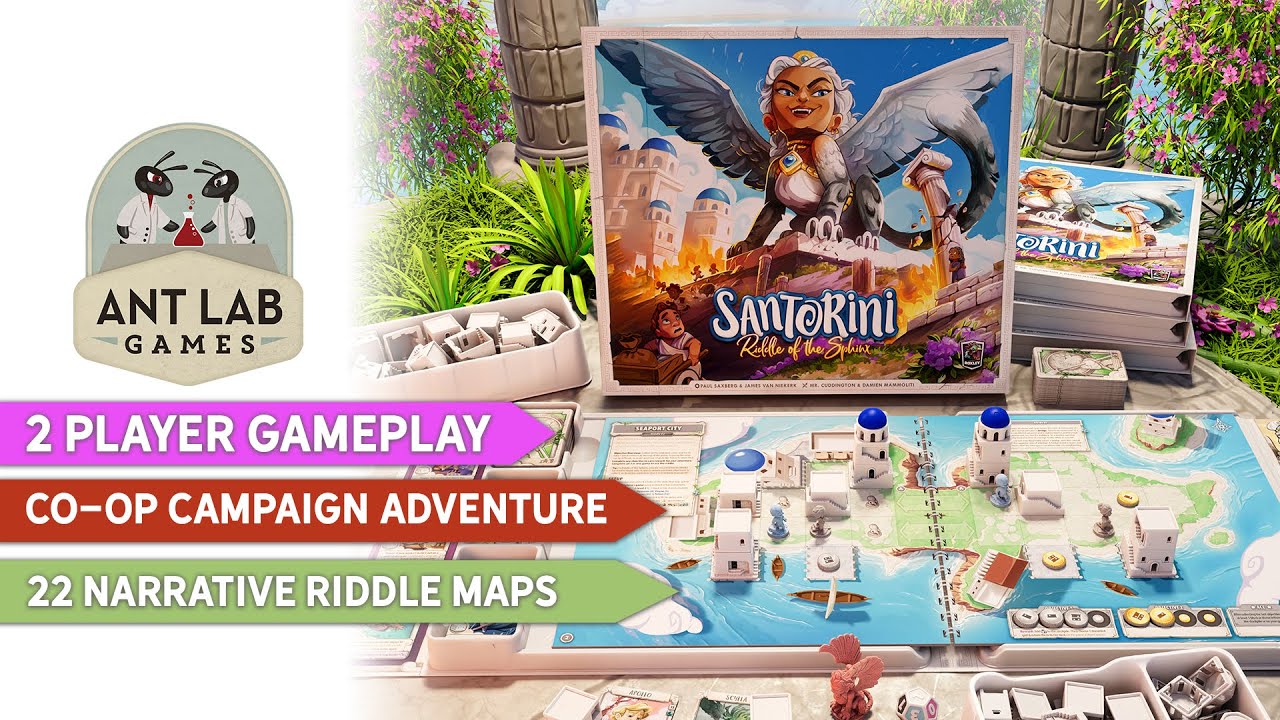 First Look! Santorini: Riddle of the Sphinx Board Game Expansion Overview and Gameplay