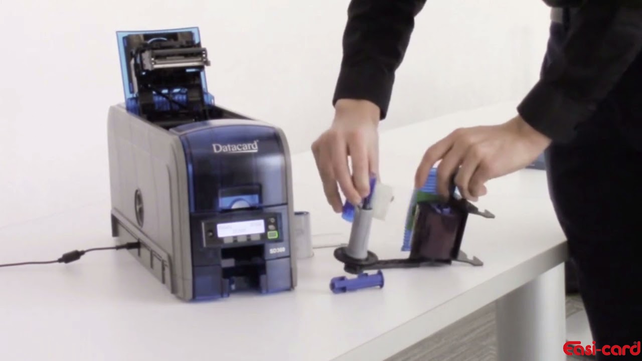 Entrust SD360 Loading print ribbon & cleaning sleeve