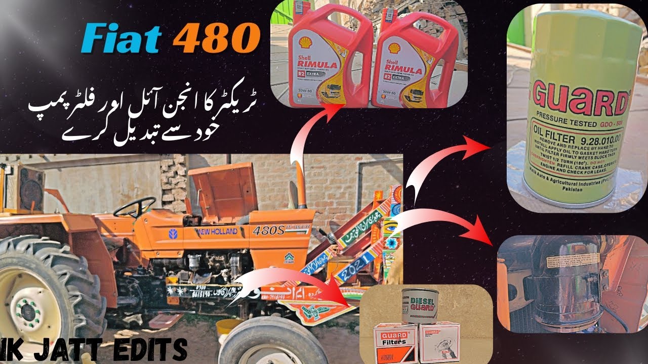 FIAT 480s Tractor Engine oil & Filter pump exchange | self Tunning | Full process