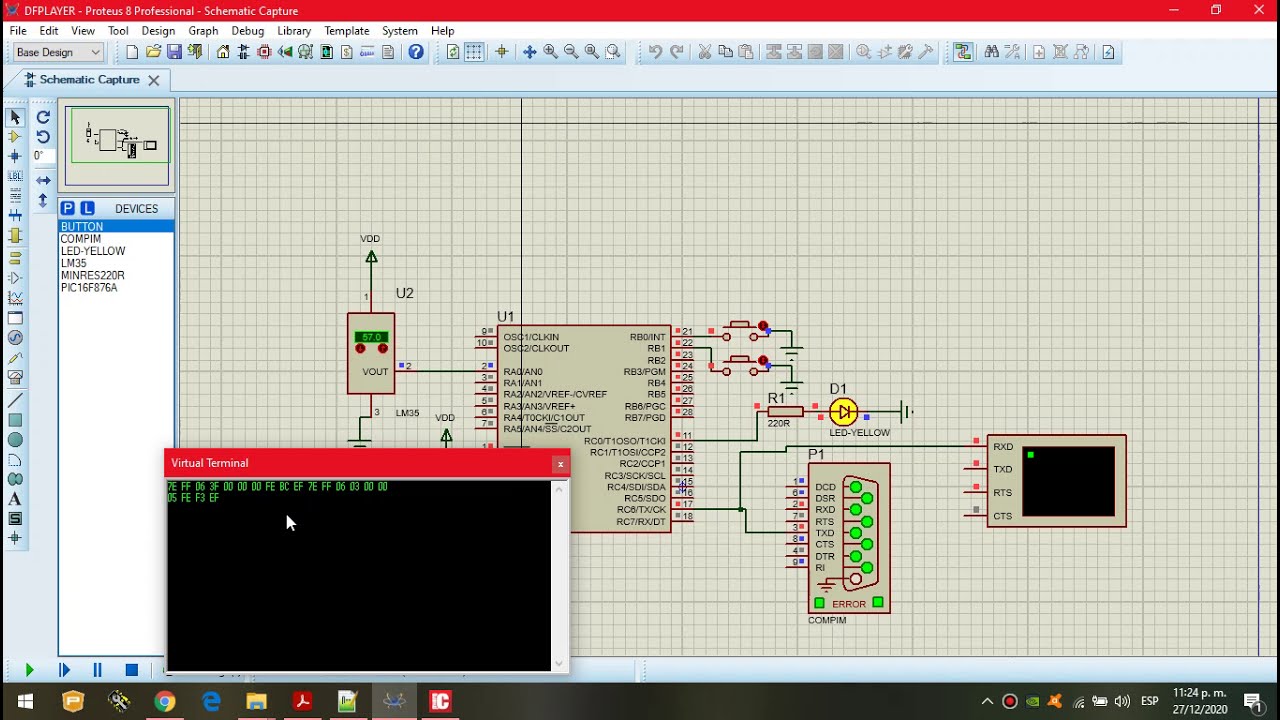 CONTROL DEL MODULO DFPLAYER CON MICROCONTROLADOR PIC Y MIKROC.