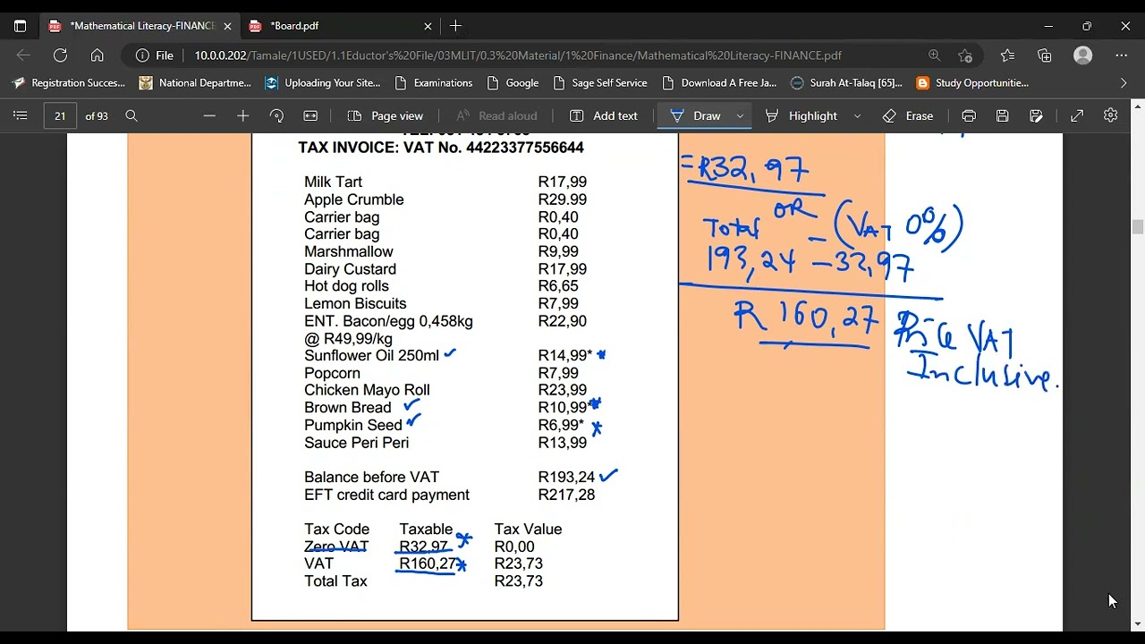 Grade 12 VAT Calculations