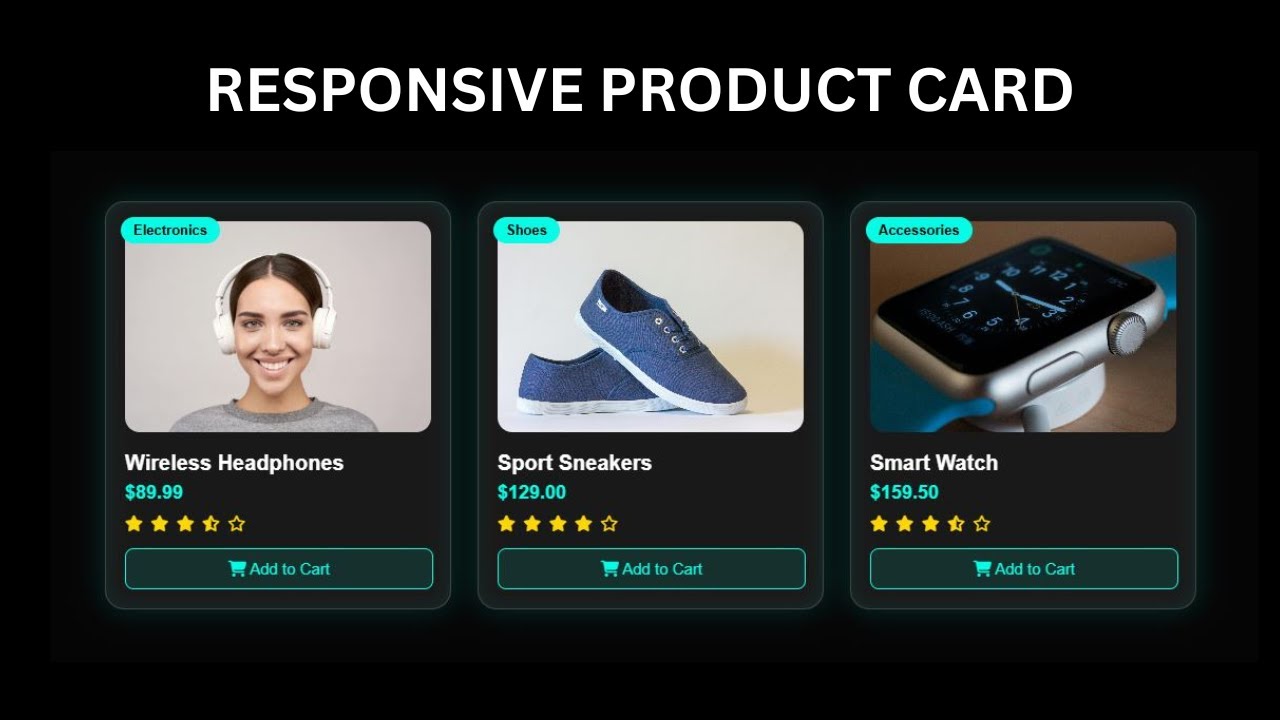 Product Card UI Design in HTML & CSS | Stylish Dark Theme + Hover Effect