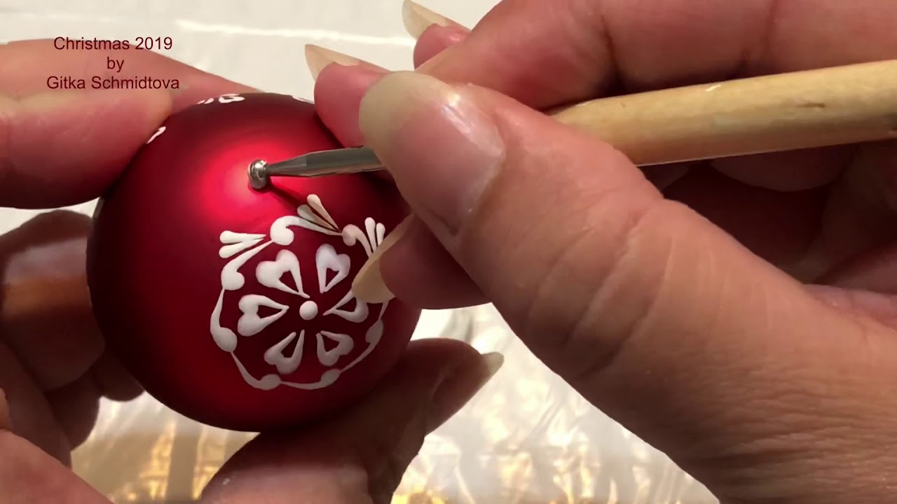 Acrylic hand painted Christmas ornaments by Gitka Schmidtova