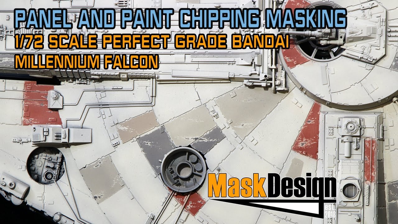 Millennium Falcon panel and paint chipping masking kit application video