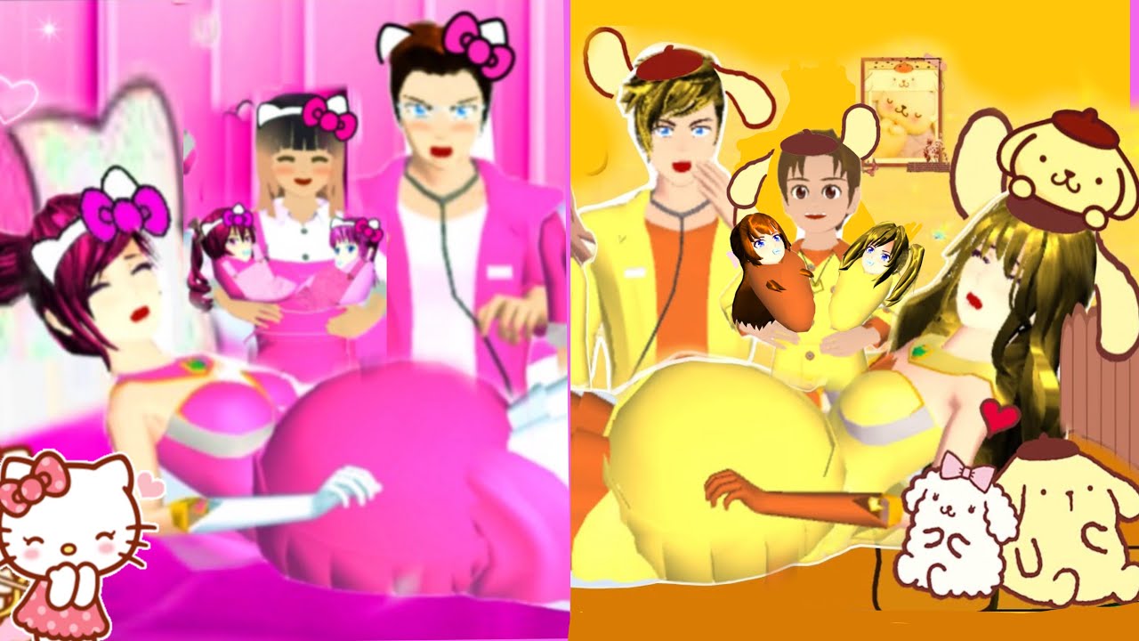 MAMA KUROMI HAMIL VS MELODY HAMIL!POMPOMPURIN HAMIL MELAHIRKAN!YUTA MIO SAKURA SCHOOL SIMULATOR