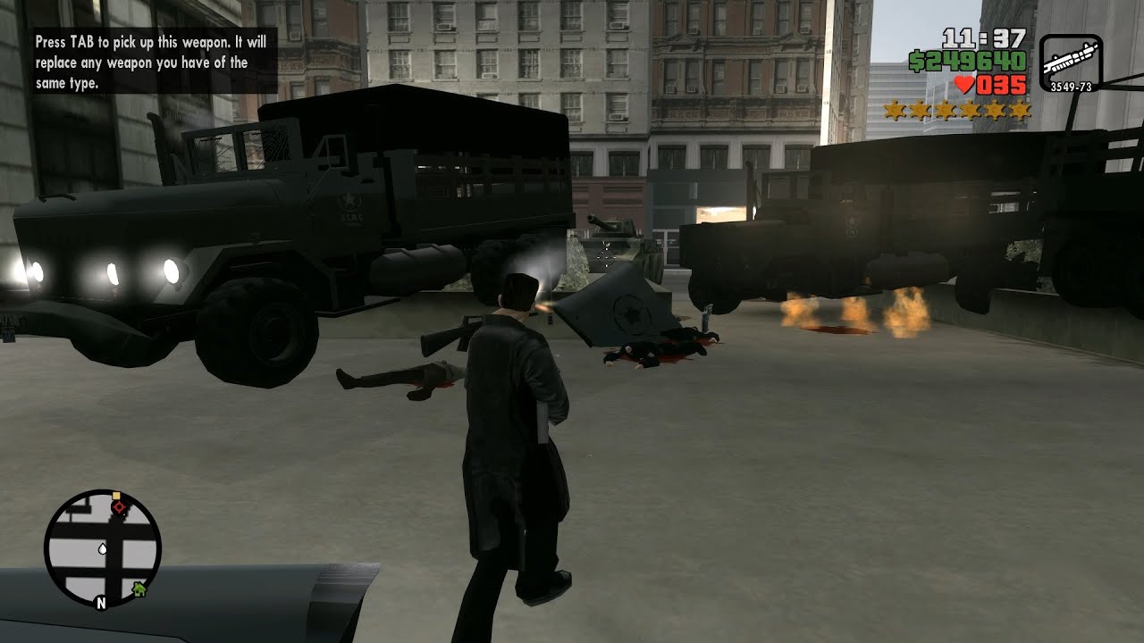 GTA Liberty Wiseguy 6 Star Police Shootout + Escape