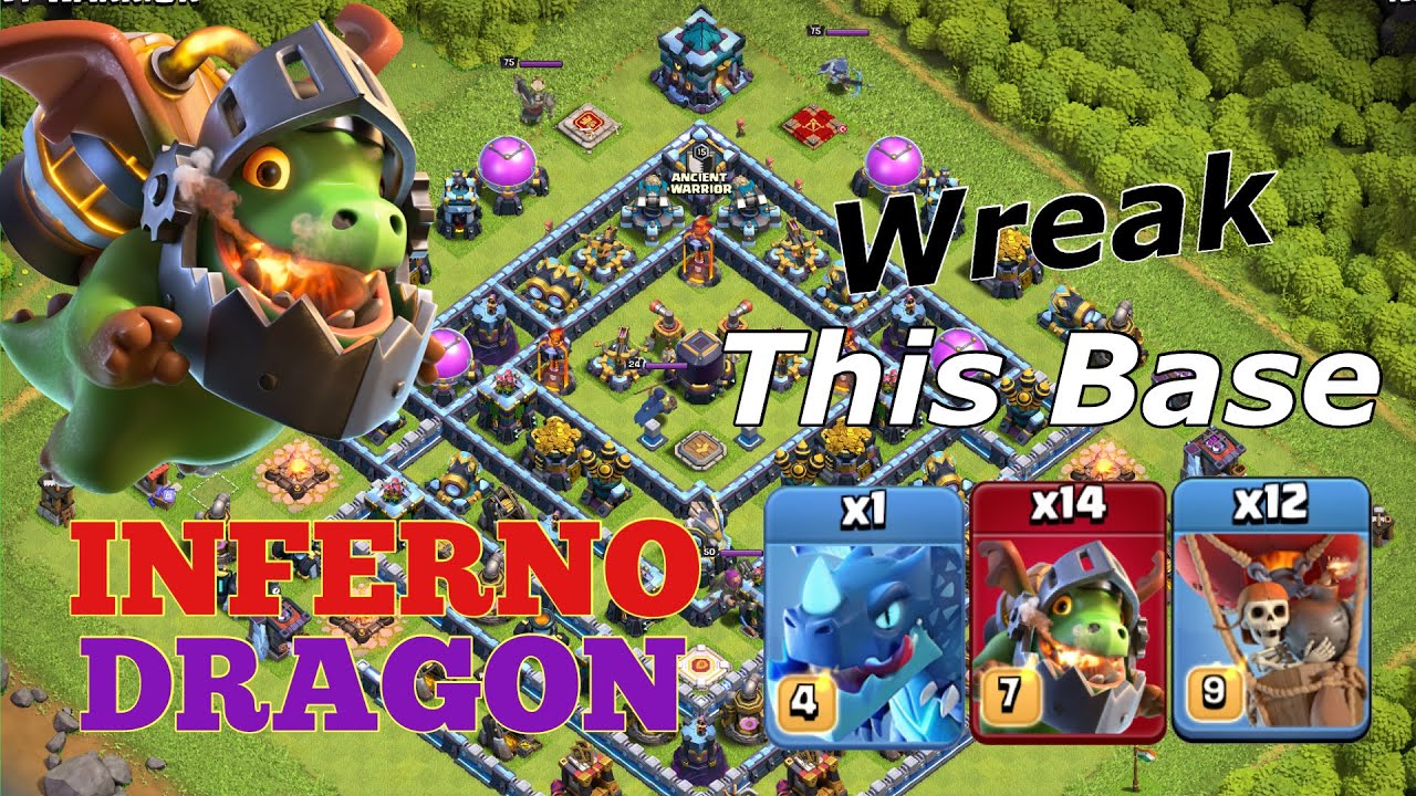 Inferno Dragon Wreaks Popular Legend League Bases! Th13 Mass Inferno Dragon Strategy! Clash of Clans