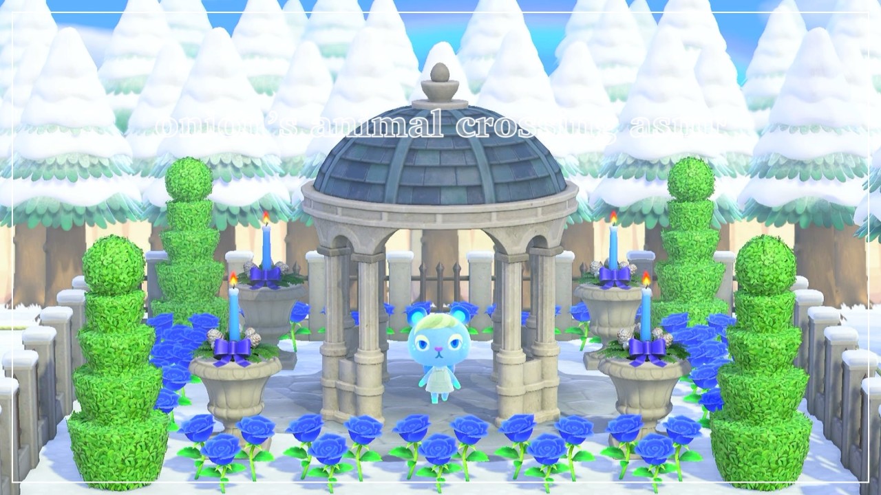 Blue Rose Garden with a Rainbow 🌈 | Animal Crossing ASMR