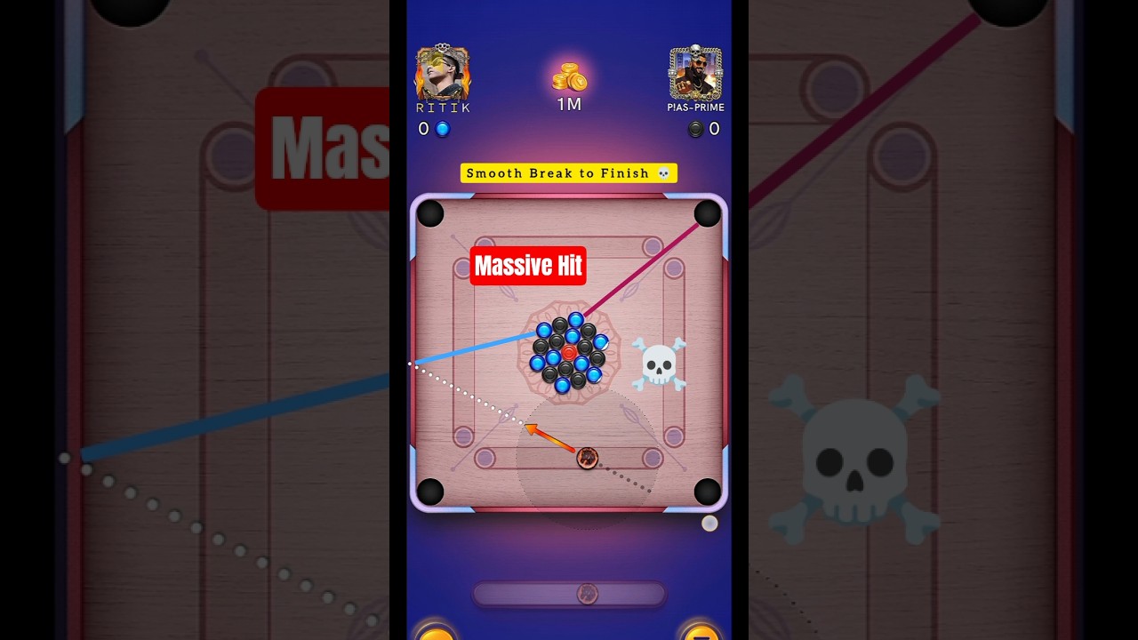 Massive Break to Finish 💀 Carrom pool 🔥|| #viral