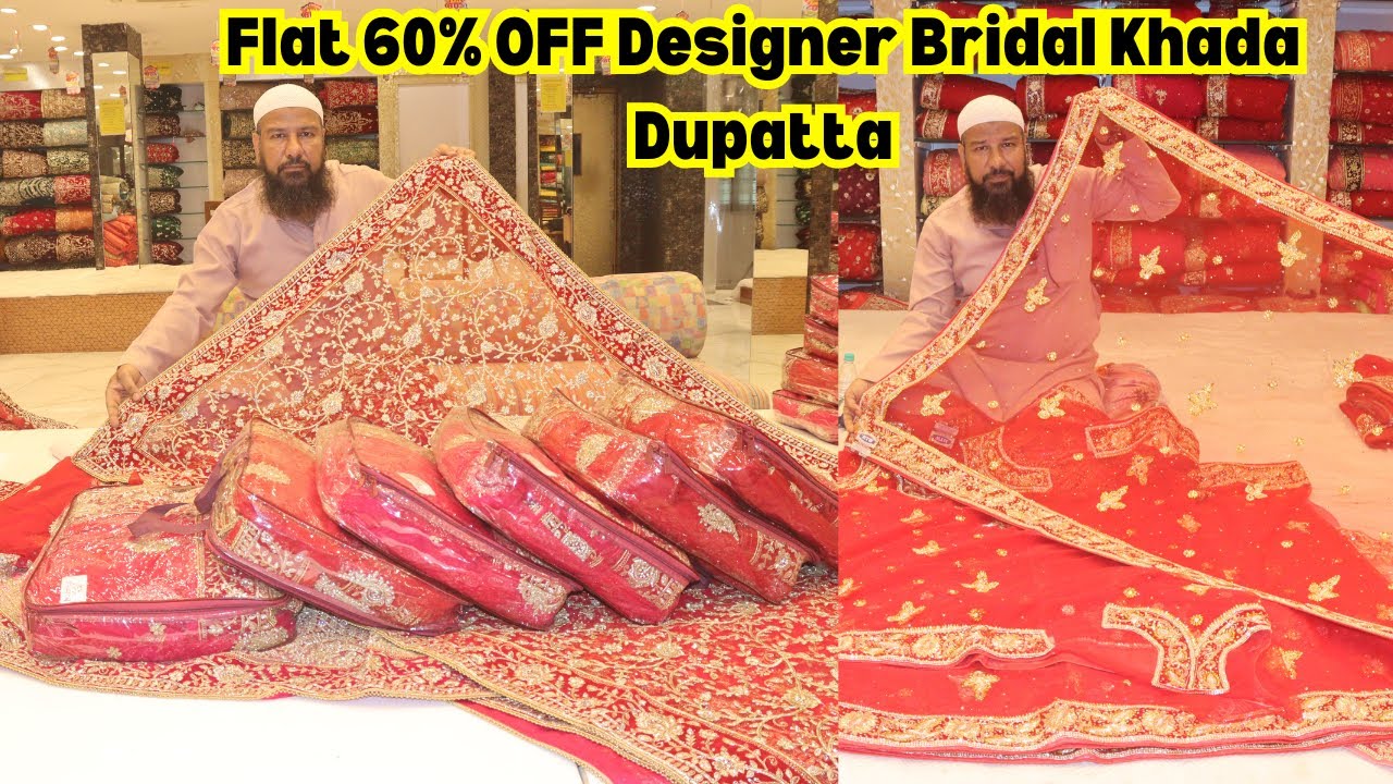 Bridal Heavy Work Designer Khada Dupatta Collection Flat 60% OFFER Single courier #Madina tex world