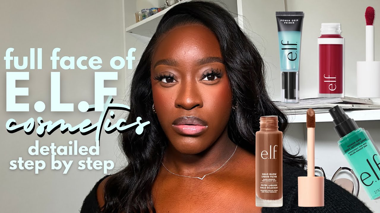 full face of elf cosmetics | drugstore makeup tutorial | black girl friendly | for beginners