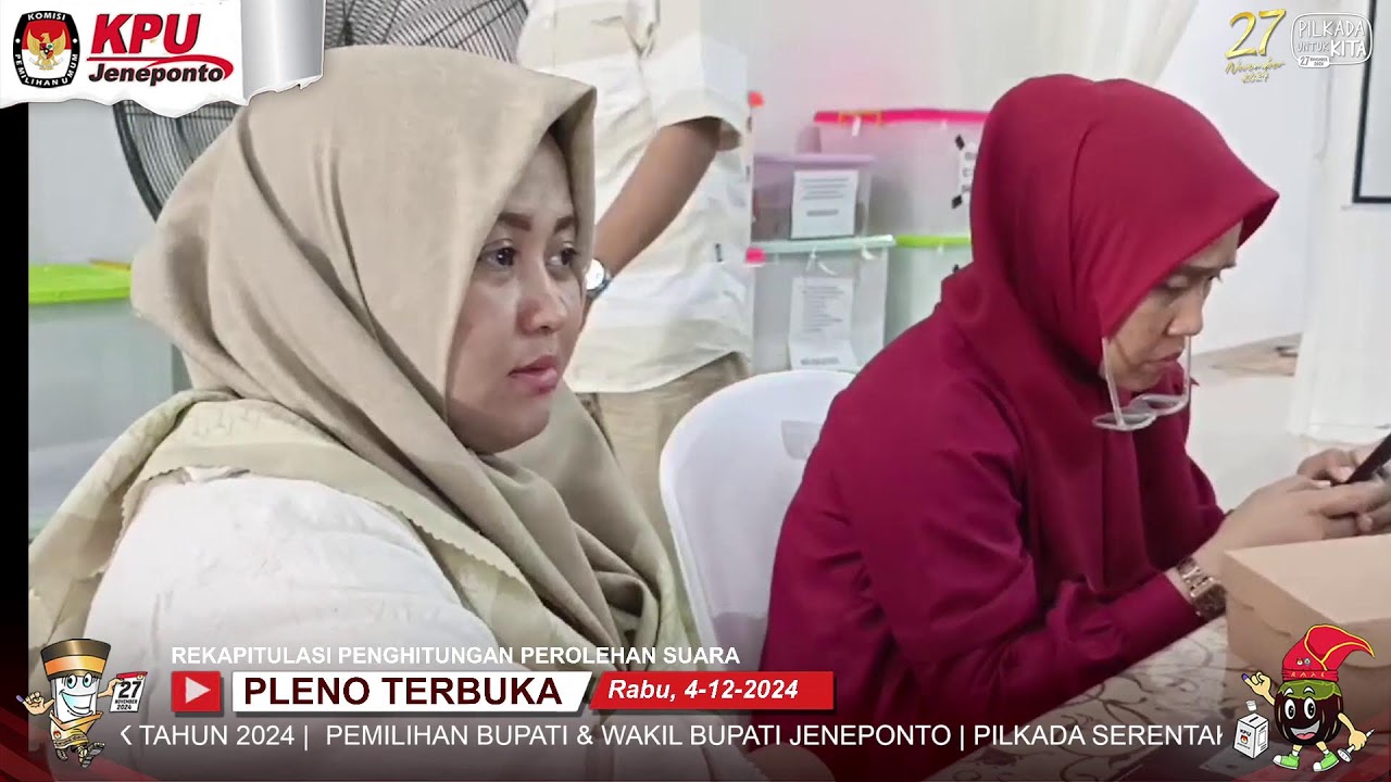 LIVE |PILBUP JENEPONTO | RAPAT PLENO TERBUKA PENGHITUNGAN PEROLEHAN SUARA