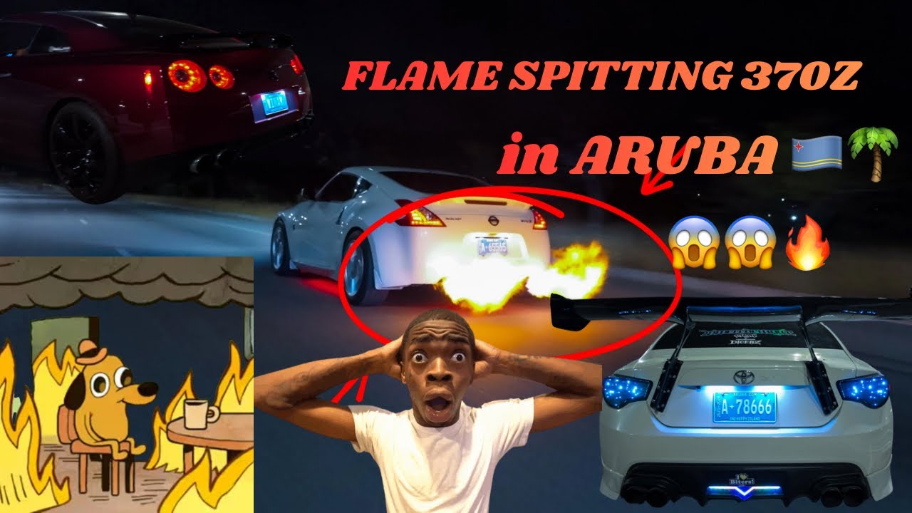 FLAME SPITTING 370z TERRORIZING ARUBAN STREETS (vlog pt1)