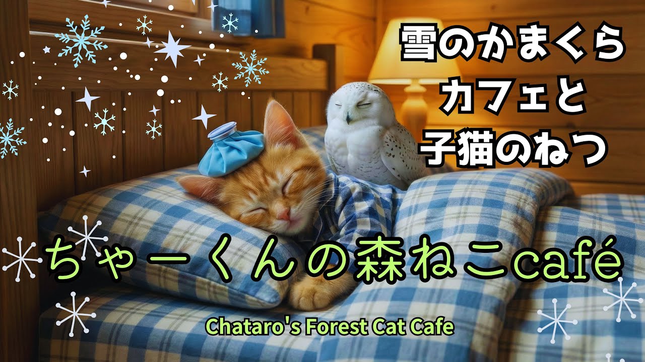 【猫の物語】ちゃーくんの森ねこcafe｜熱を出した子猫｜雪のかまくらと、冬の休息｜ぬくもりが集まる場所