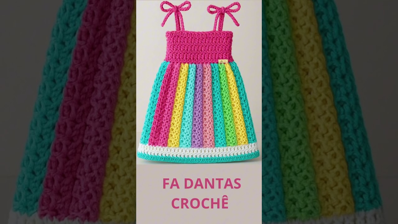 Vestido de croch&ecirc; infantil #crochet #crochettutorial #croche