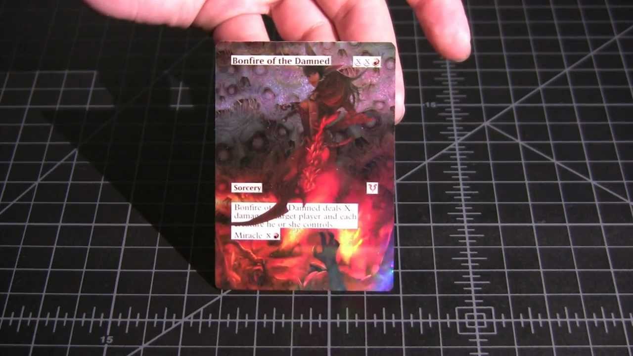 MTG FOIL ALTERED ART BONFIRE OF DAMNED 5 ♕ SPELLSCOOP.COM ♕