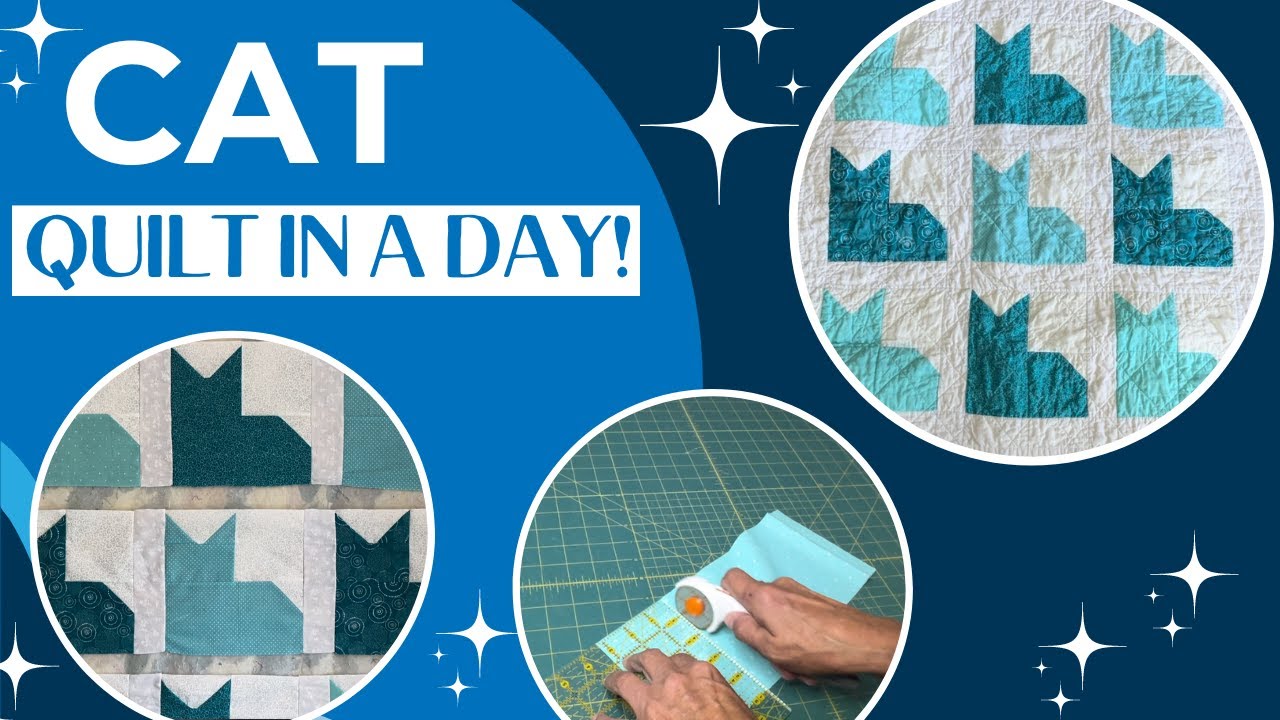 Cat Quilt Easy Beginner Straight Line Sewing Weekend Sewing Fun